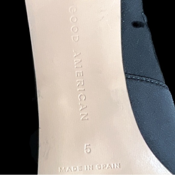 🌻NEW Good American Black Over the Knee High Lace-up Detail Heeled Boots Size 5 - Picture 9 of 9